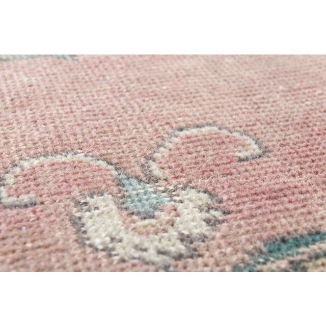 1970s Vintage Persian Handmade Wool Cotton Pink Area Rug For Sale - Image 9 of 11