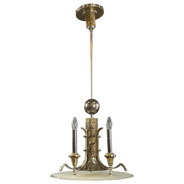Art Deco Chrome Chandelier, 1930s For Sale - Image 3 of 8