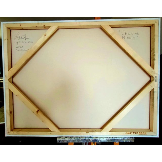 Contemporary "Chaque Minute" Abstract Contemporary Original Oil Painting by Lynn Christian For Sale - Image 3 of 7