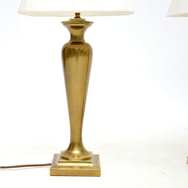 1970s Vintage Brass Table Lamps, 1970s, Set of 2 For Sale - Image 5 of 9