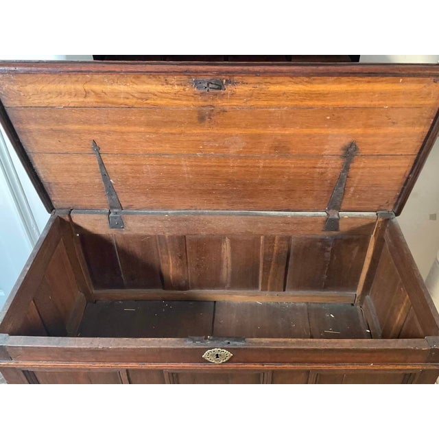 Wood Antique George III Oak Mule Blanket Chest For Sale - Image 7 of 15