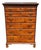 Antique New England Chippendale Chestnut Six Drawer Tall Chest on Bracket Feet For Sale