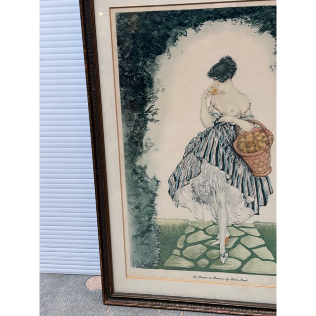 Louis Icart Early 20th Century Louis Icart "Le Panier De Pommes" Signed Lithograph For Sale - Image 4 of 12