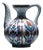 Handmade Ceramic Ewer Vase (20cm) Traditional Segmented Body Design with Spout & Handle – Turkish Pitcher Art Decor For Sale