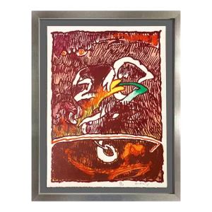 Pierre Alechinsky Original Lithograph Hand Signed & No. "Great Flying Objects"