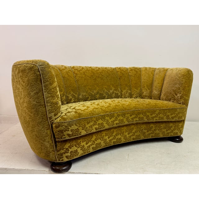 Vintage Danish Curved Banana Sofa, 1930s For Sale - Image 4 of 13
