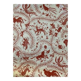 China Seas Quadrille Cirebon Linen Fabric in Brique 3 Yards For Sale
