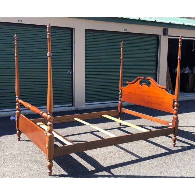 Cherry Thomasville Four Post Queen Bed Chairish