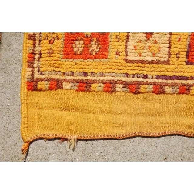 1960s 1960s Moroccan Vintage Ethnic Orange Organic Wool Rug Africa For Sale - Image 5 of 8
