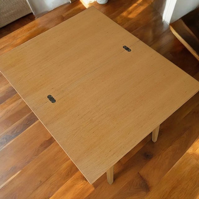 Vintage Mid-Century Romanian Flip-Top Dining Table Expandable Kitchen Table , 1970s For Sale - Image 10 of 10
