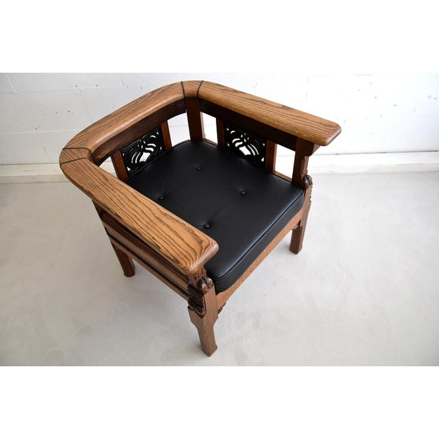 Wood Art Deco Armchair by Lion Cachet, 1929 For Sale - Image 7 of 11