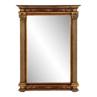 Italian Neoclassical Gilt and Hand Painted Mirror For Sale