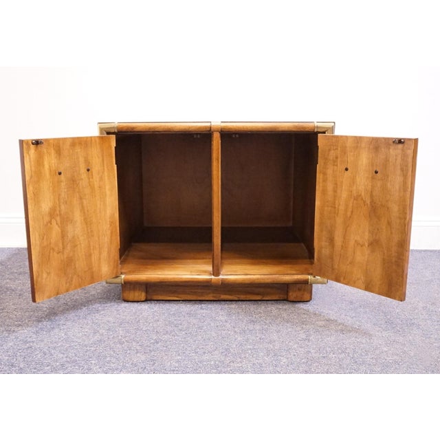 Drexel Heritage Accolade Collection Italian Campaign Style 26" Square Accent Storage End Table 984-372 For Sale In Kansas City - Image 6 of 11