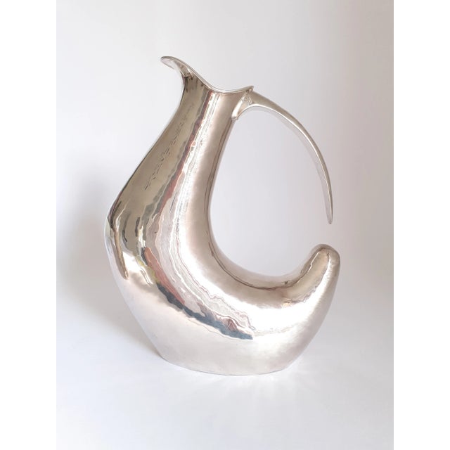 Vintage Silver Deco-Style Carafe of Italian Craftsmanship 800 Silver For Sale - Image 11 of 11