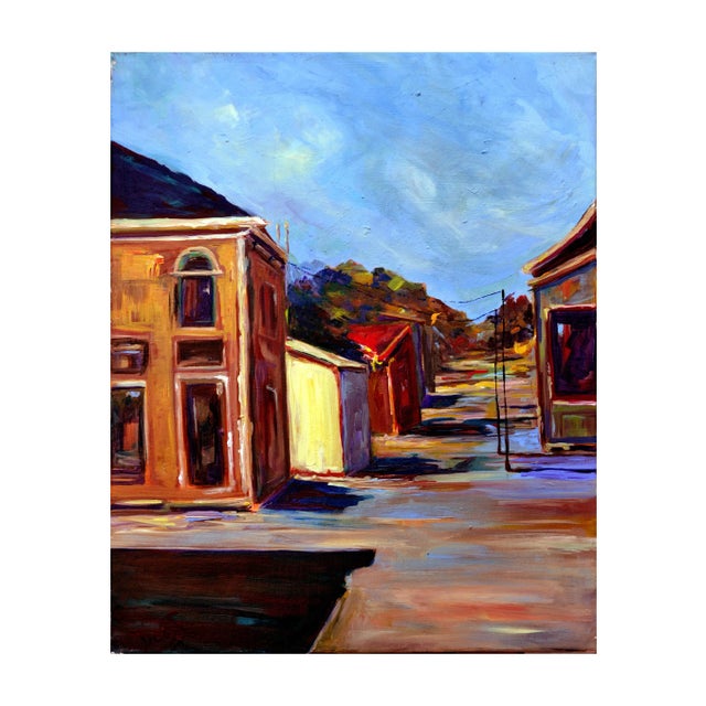 Beautiful vivid painting of an old town Pacific Grove by Monterey artist Deitra "Dee" Hahn Steiner (American, b. 1948)....