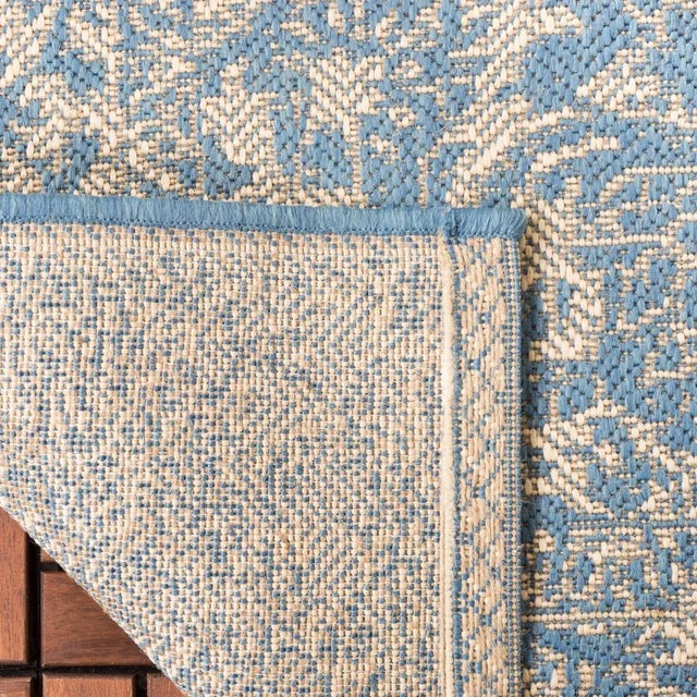 Contemporary Shelter Island Indoor Outdoor Rug Cream & Blue 8'6"x12' For Sale - Image 3 of 4