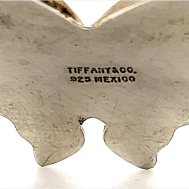 Silver 1990s Tiffany & Co Estate Puffed Butterfly Brooch Pin Sterling Silver For Sale - Image 8 of 10