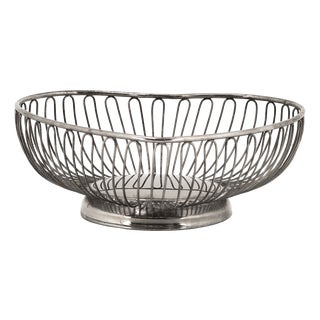 Mid-Century Heart Shaped Wire Fruit Basket, 1950s For Sale
