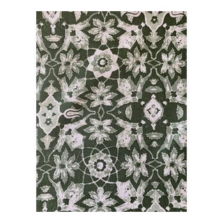 Martyn Lawrence Bullard Izmir Green Linen Fabric 3 6/8 Yards For Sale