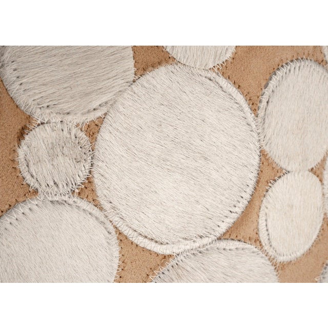 Canvello Genuine Cowhide Leather Decorative Throw Pillow With Feather Down Insert Included For Sale - Image 4 of 6