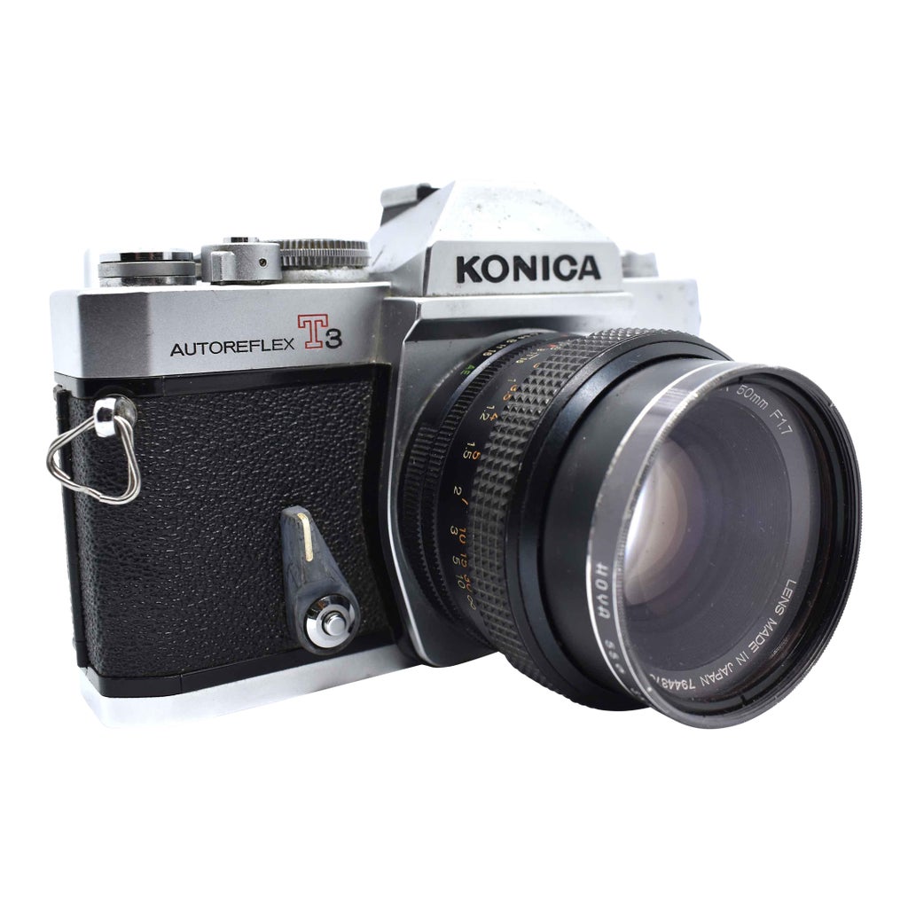Vintage 1970's Konica Autoreflex T3 35mm SLR Camera With Hexanon