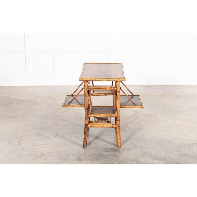 Wood 19th Century French Bamboo & Lacquer Side Table, 1870 For Sale - Image 7 of 17