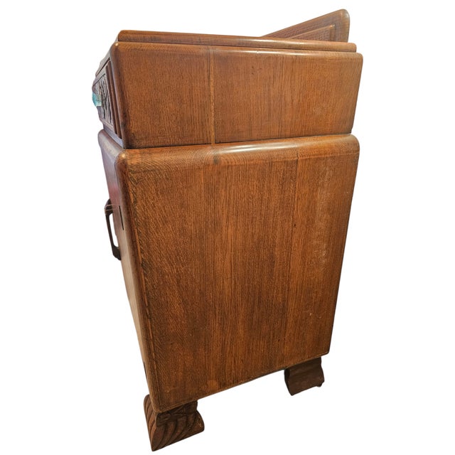 1940s 1940s English Oak Art Deco Sideboard For Sale - Image 5 of 10