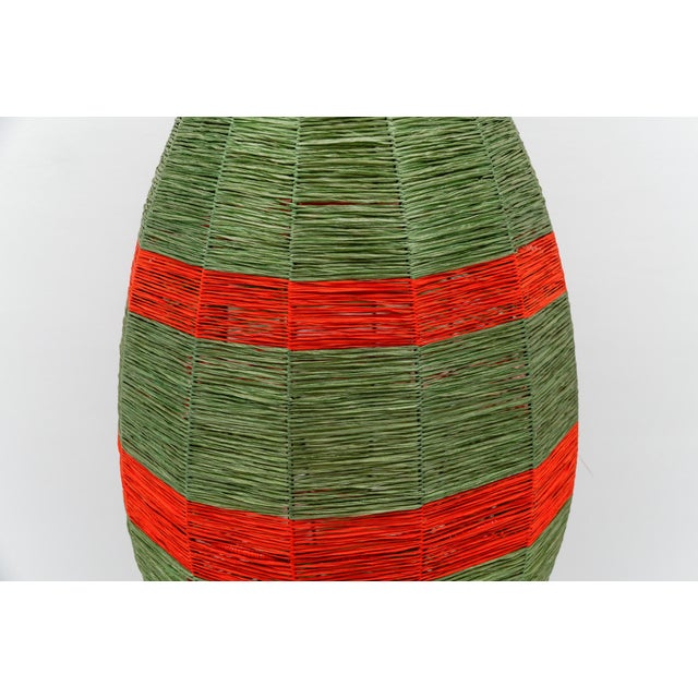 Tripod Floor Lamp with Cocoon Shade Wicker, 1950s For Sale - Image 10 of 12