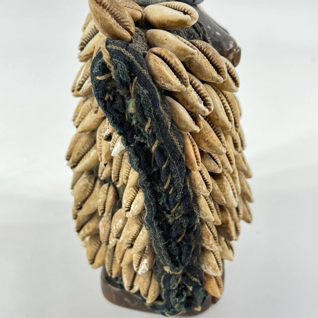 Early 20th Century Yoruba Ibeji Figure with Cowrie Shell Vest Nigeria For Sale - Image 9 of 11