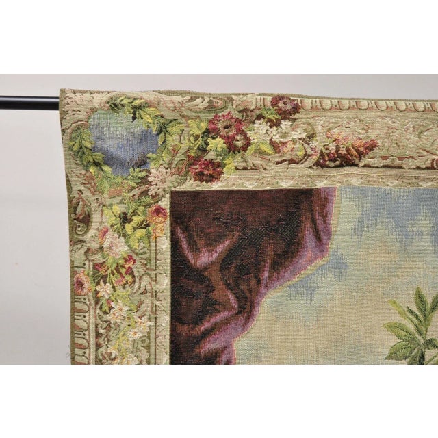 Early 21st Century Jacquard Woven French Wall Tapestry Still Life Flowers & Mandolin by J&d For Sale - Image 5 of 12
