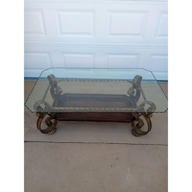 1990s Lyra Bronze Metal Cocktail Table For Sale - Image 4 of 4