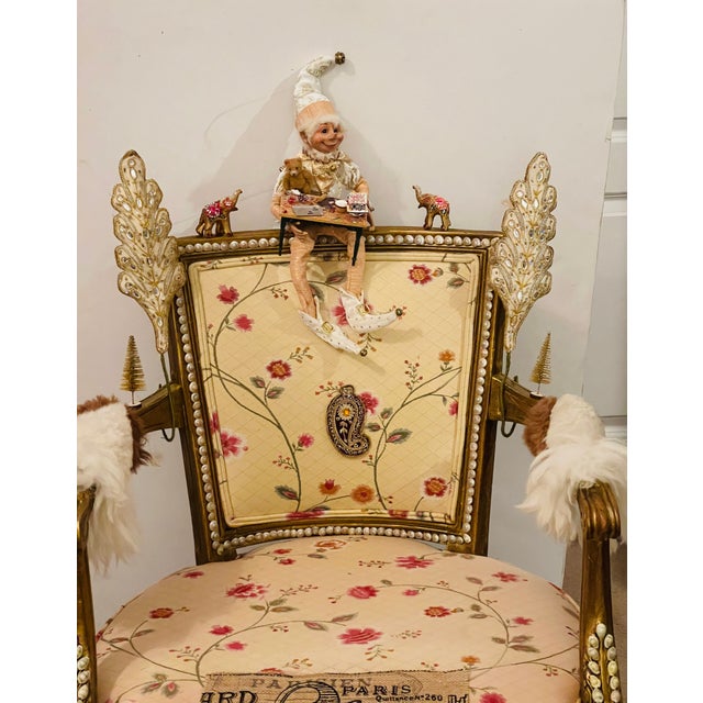 Shabby Chic Whimsical Jester Floridus Armchair in McKenzie and Childs Style For Sale - Image 3 of 12