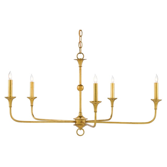 Currey & Company Currey & Company Nottaway Gold Small Chandelier For Sale - Image 4 of 4