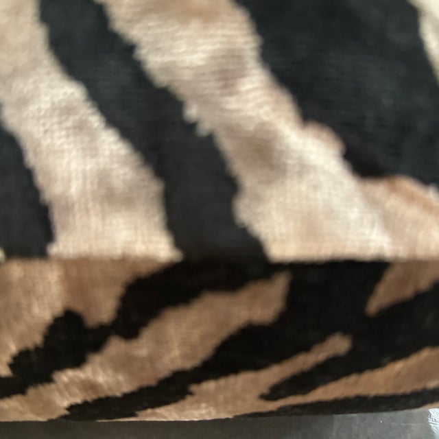 Handcrafted decorative pillow case. Taupe/black zebra velvet. Invisible zipper. Selling only the cover, insert is not...