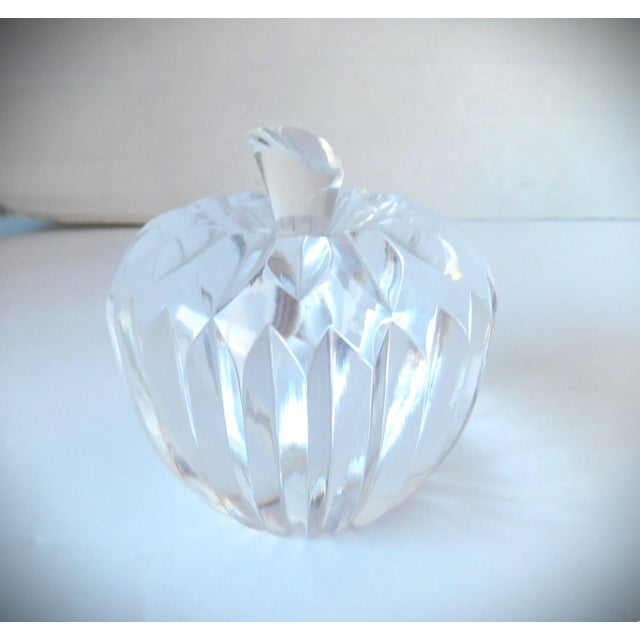 Vintage Crystal Carved Apple Paperweight For Sale In New York - Image 6 of 8