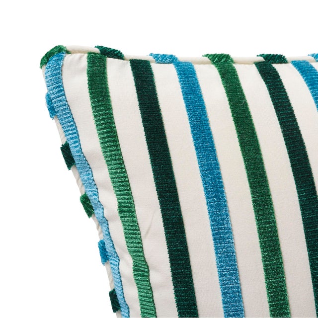 Contemporary Schumacher Le Matelot Pillow in Peacock For Sale - Image 3 of 6