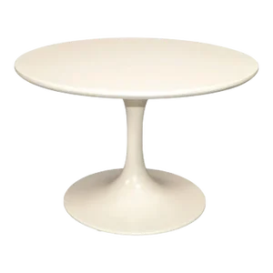 1960s Vintage Eero Saarinen Style Off White Tulip Base Coffee Table Attributed to Knoll