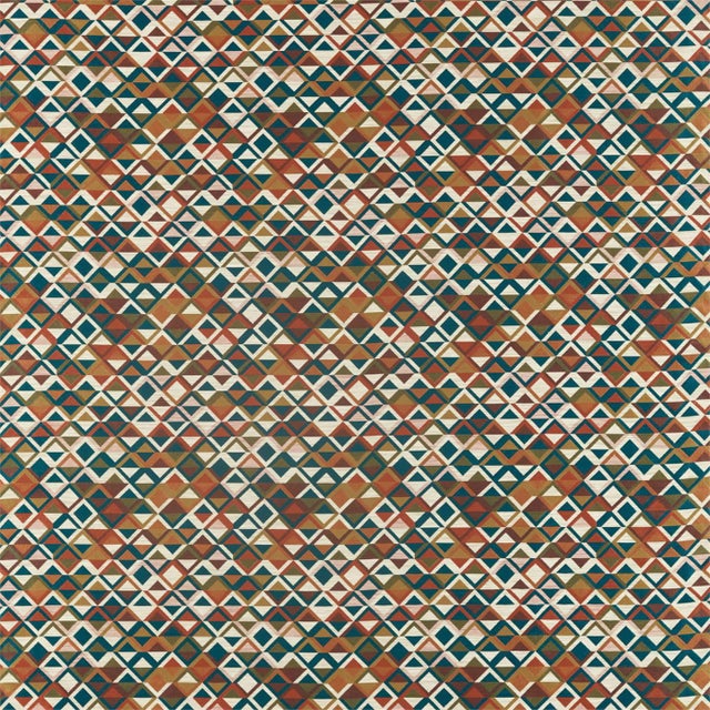 Harlequin Boka Fabric in Sapphire/Russet/Gold - a Sample For Sale