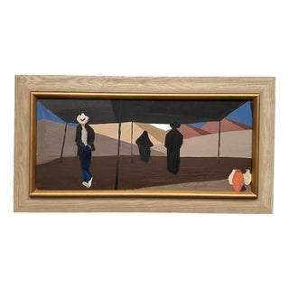 Eric Andreas Ros, Desert Market, 1950s, Oil Painting on Canvas, Framed For Sale