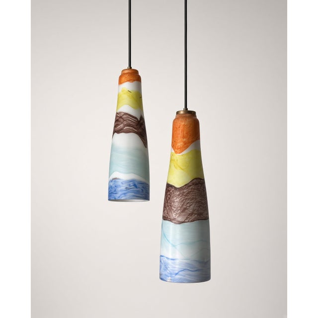 Massimo Vignelli Murano Glass Pendants in the style of Massimo Vignelli, 1950s, Set of 2 For Sale - Image 4 of 10
