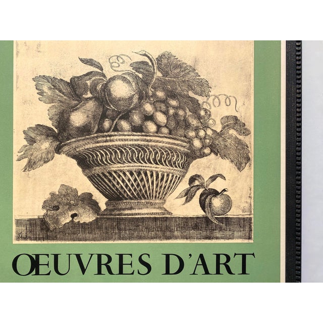 Demetrios Galanis Vintage 1956 Neoclassical Mourlot Lithograph Print Framed Art Deco Algiers Exhibition Poster " Basket of Fruit " 1924 For Sale - Image 15 of 18