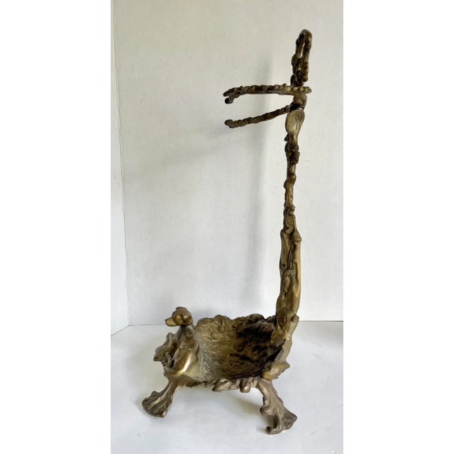 Antique French Brass Hunting Dog Fireplace Tool Set For Sale - Image 10 of 13