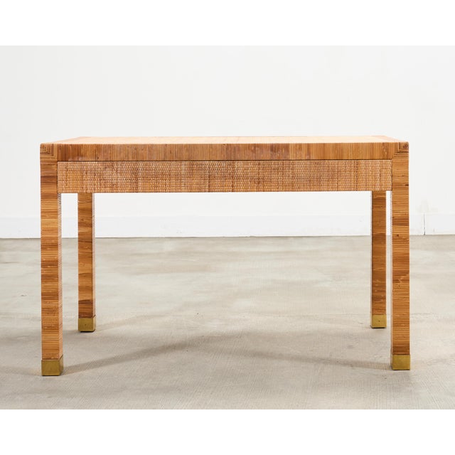 Billy Baldwin for Bielecky Brothers Rattan Cane Writing Desk For Sale - Image 18 of 18