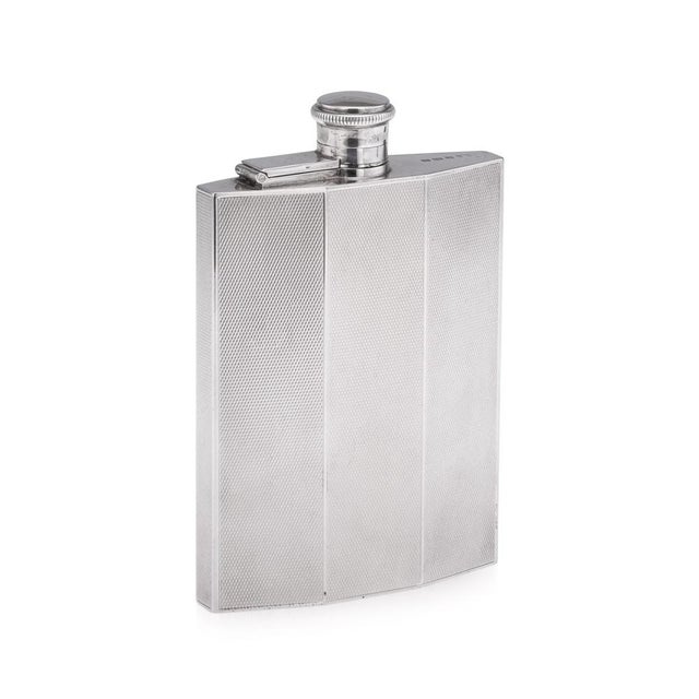 Silver Vintage English Silver Hip Flask, Birmingham, 1948 For Sale - Image 8 of 8
