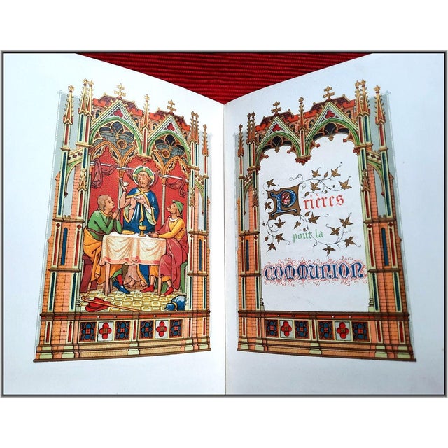 (1860) Christian "Book of Hours" With 180 Chromolithographs - Fine Binding Illustrated Antique Devotional Catholic Bible Art For Sale - Image 14 of 18