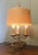 French brass table lamp or bouillotte triple desk lamp a lovely piece, a brass three sconce lamp with its original...