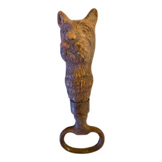 Vintage Syroco Wood Resin Scottish Terrier Head Figural Bottle Opener For Sale