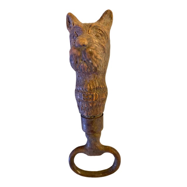 Vintage Syroco Wood Resin Scottish Terrier Head Figural Bottle Opener For Sale