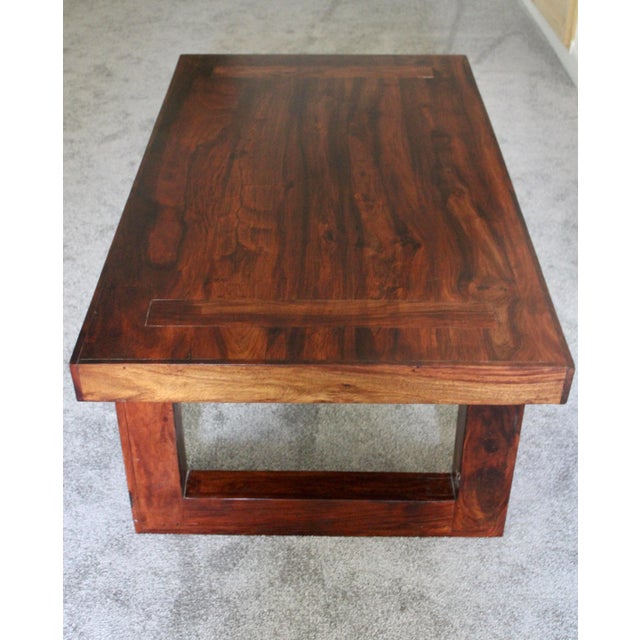 1990s Mid Century Modern Oak Wood Coffee Table For Sale - Image 5 of 13