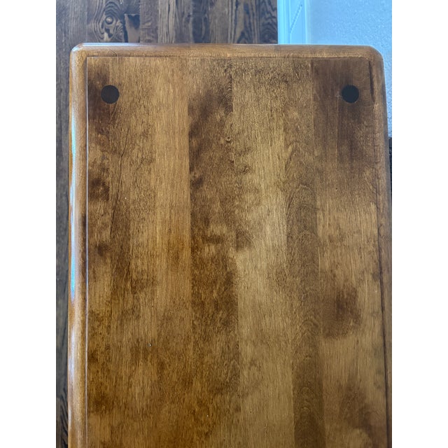 Vintage Ethan Allen Heirloom Solid Maple Sofa Console Table For Sale - Image 9 of 11